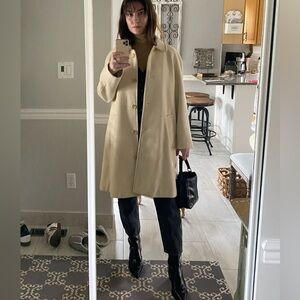 Lands' End Women's Wool Cream Coat